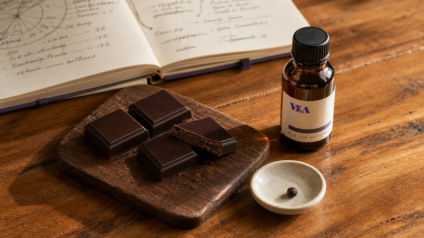 Applications technologist tasting a chocolate prototype to assess flavour performance in the finished application.