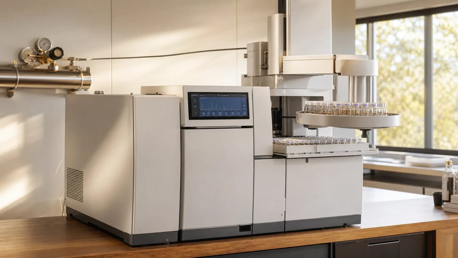 A GC-MS instrument on the VKA Australia analytical bench, the technical setting in which natural, nature-identical and artificial flavour molecules are identified and assessed